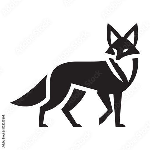 Bold jackal vector silhouette designed with sharp edges and fluid shapes – jackal silhouette – jackal vector – jackal illustration – silhouette of jackal – jackal icon

