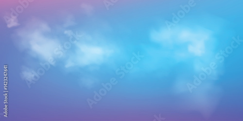 Clear blue sky with a few light, fluffy white clouds. It looks like a typical clear day with a clean atmosphere