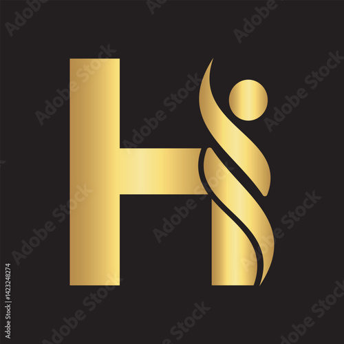 Initial Healthcare Logo Combine With Letter H Vector Template