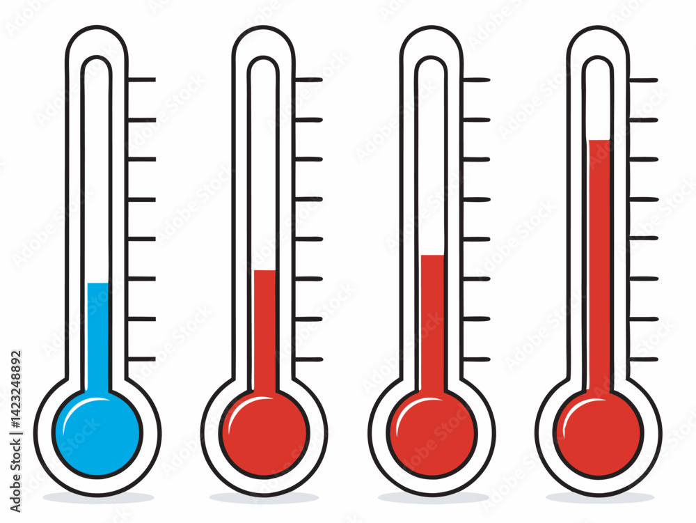Thermometer Levels Icon – Temperature Gauge, Heat Measurement Illustration Thermometer Levels Icon – Temperature Gauge, Heat Measurement Illustration