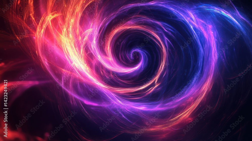 A vibrant swirling vortex of luminous energy with contrasting colors. A vibrant swirling vortex of luminous energy with contrasting colors.