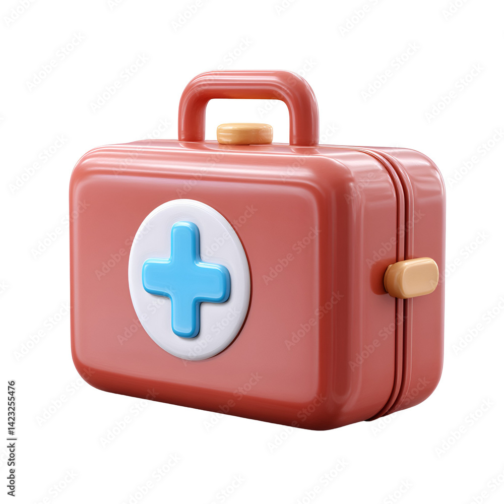 Obraz premium First aid kit 3d rendering isolated on white background