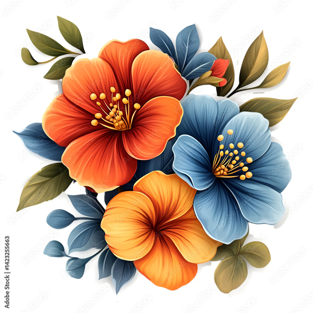 custom made wallpaper toronto digitalFlower sticker on white background