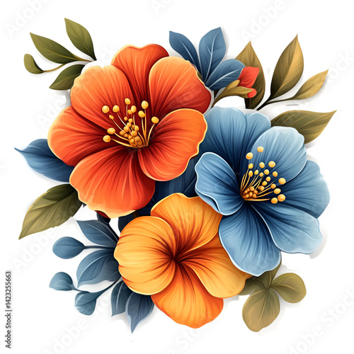 Wallpaper Mural Flower sticker on white background Torontodigital.ca