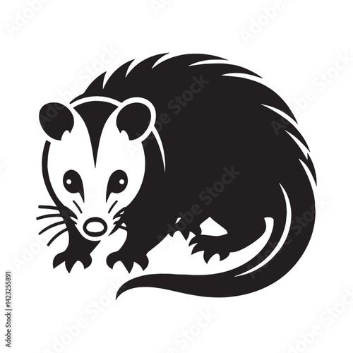 Creative opossum silhouette vector with bold, sharp design for easy logo creation – opossum silhouette – opossum vector – opossum illustration – silhouette of opossum – opossum icon

