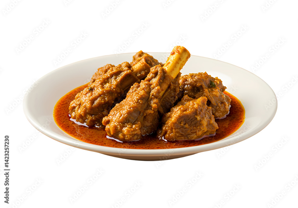 Delicious Mutton Curry Recipe: Indian Cuisine Food Photography on Transparent  background
