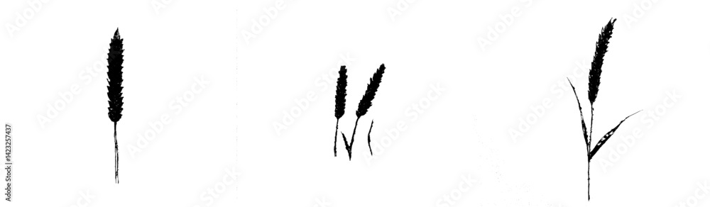 Icon vector illustration of stylized plant elements depicting growth and nature in a minimalist design Icon vector illustration of stylized plant elements depicting growth and nature in a minimalist design