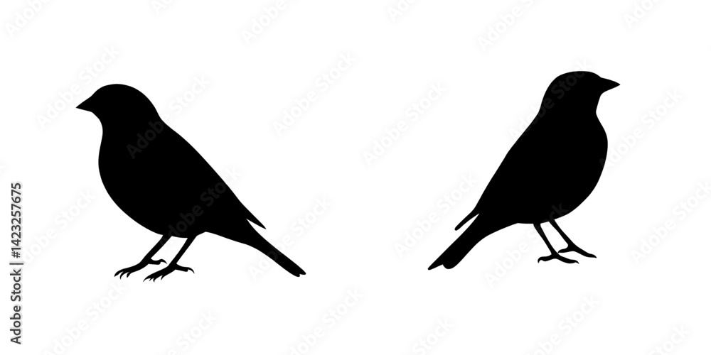 Fototapeta premium Vector illustration of two birds silhouette design ideal for nature-themed projects and creative applications