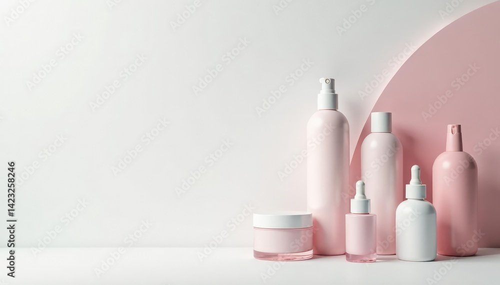 Clean, minimalist white backdrop for cosmetic display, advertising, cream, isolated Clean, minimalist white backdrop for cosmetic display, advertising, cream, isolated