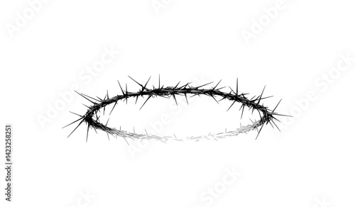Icon vector illustration of a thorn crown representing suffering and sacrifice in a minimalistic style