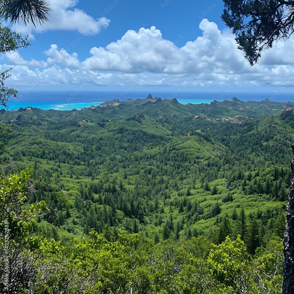 Tropical Island Mountain Viewpoint