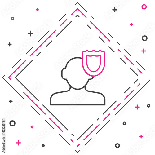 Line Psychology icon isolated on white background. Psi symbol. Mental health concept, psychoanalysis analysis and psychotherapy. Colorful outline concept. Vector