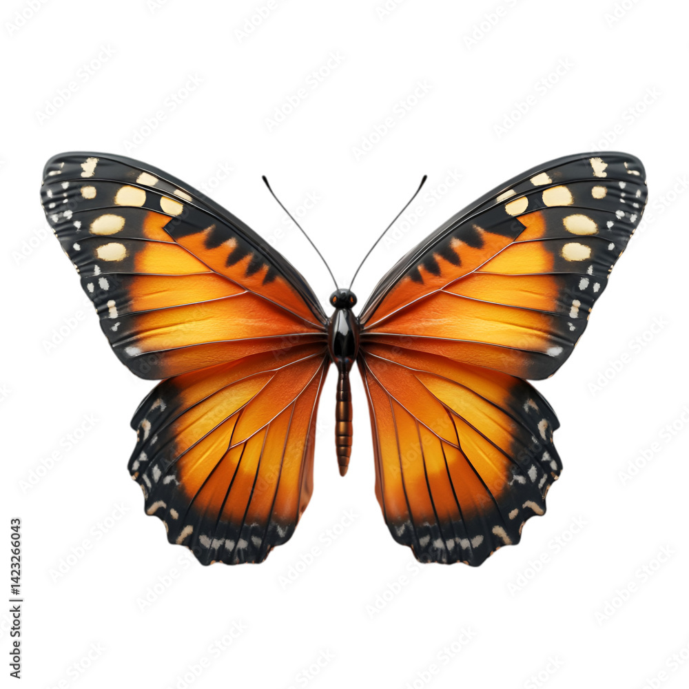 Fototapeta premium butterfly funny action 3d rendering icon on white background
