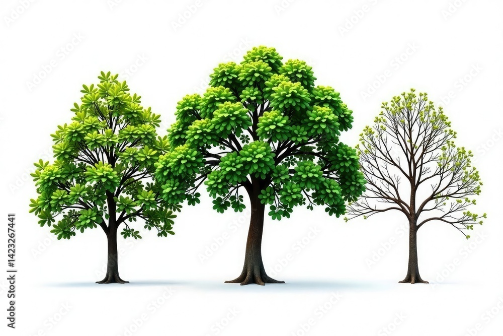 Varying tree branches isolated on white background, simple, earthy, minimalist Varying tree branches isolated on white background, simple, earthy, minimalist