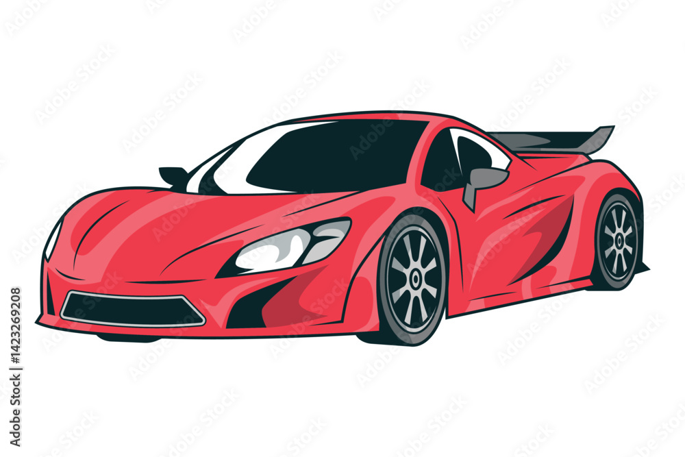 Naklejka premium Cartoon Car Vector Illustration