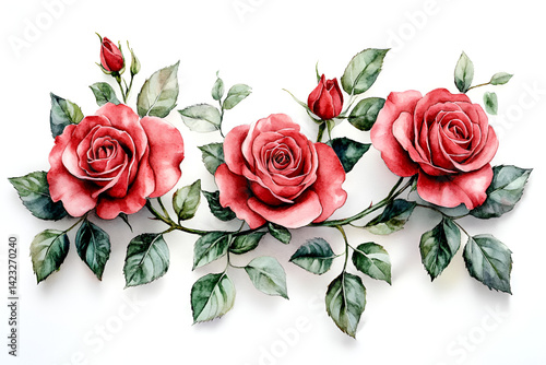 Realistic Watercolor Portrait of Featuring Blooming