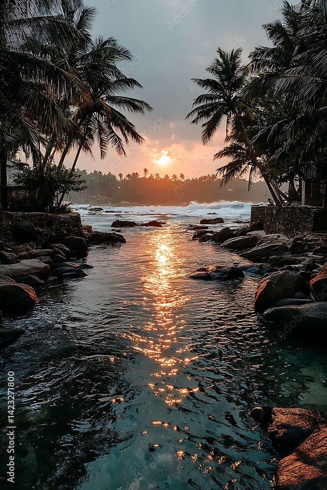 Tropical Sunset Beach Cove