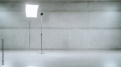 Empty Studio With Lighting Equipment