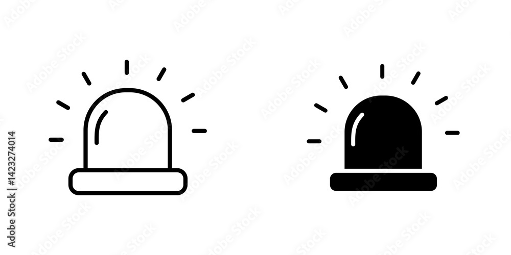 Ambulance siren icon vector symbol collection on white background. Ambulance siren icon vector symbol collection on white background.