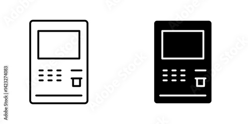ATM icon vector symbol collection on white background.