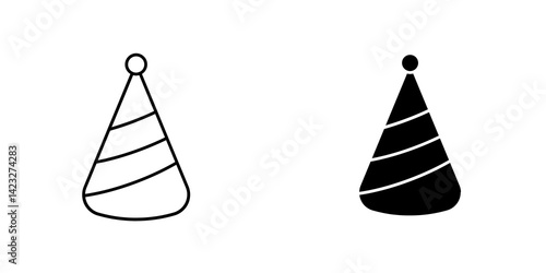Birthday hat icon vector symbol collection on white background.