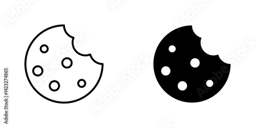 Cookie icon vector symbol collection on white background.