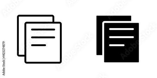 Copy icon vector symbol collection on white background.
