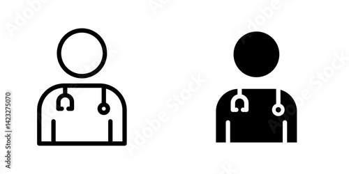 Doctor icon vector symbol collection on white background.