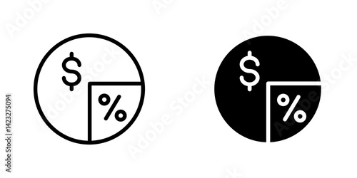 Dividend icon vector symbol collection on white background.