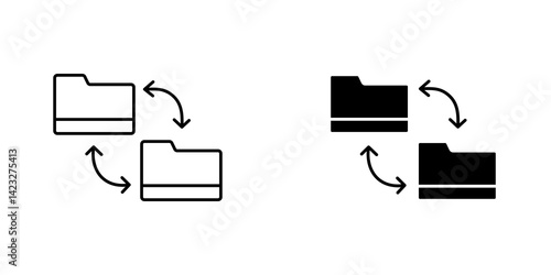 File transfer icon vector symbol collection on white background.