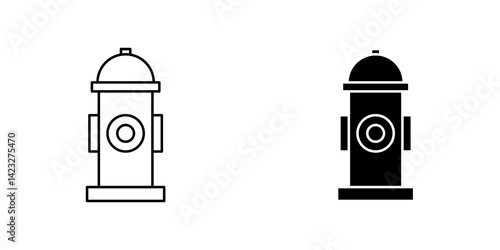 Fire hydrant icon vector symbol collection on white background.