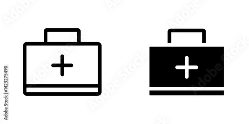 First aid kit icon vector symbol collection on white background.
