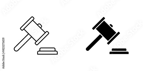 Gavel icon vector symbol collection on white background.