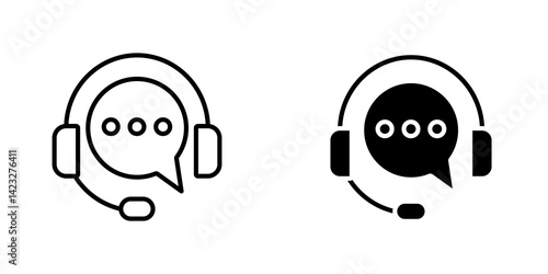 Live chat icon vector symbol collection on white background.
