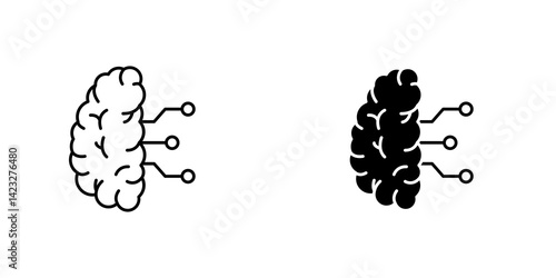 Machine learning icon vector symbol collection on white background.