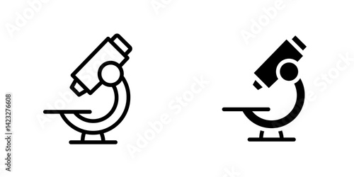 Microscope icon vector symbol collection on white background.