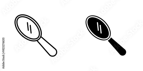 Mirror icon vector symbol collection on white background.
