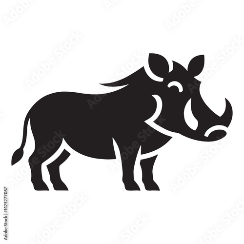 Tableau sur toile Crisp warthog silhouette vector with smooth design for professional logo use – w