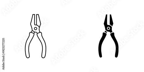 Pliers icon vector symbol collection on white background.