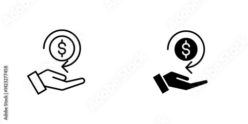 Refund icon vector symbol collection on white background.