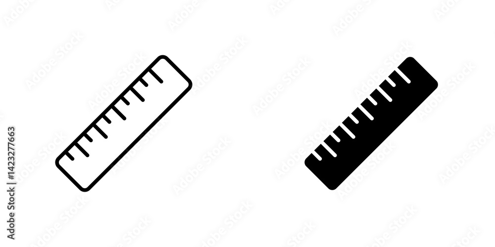 Ruler icon vector symbol collection on white background. Ruler icon vector symbol collection on white background.
