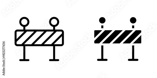 Roadblock icon vector symbol collection on white background.