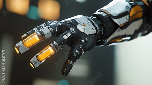 A biomechanical wrist mounted energy blaster Seamlessly