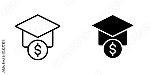 Scholarship icon vector symbol collection on white background.