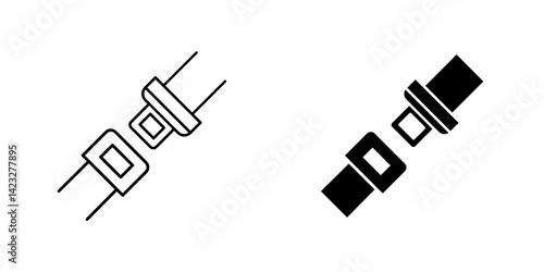Seatbelt icon vector symbol collection on white background.