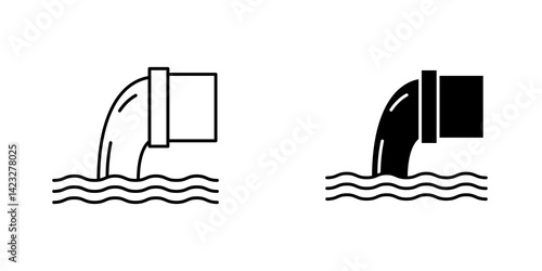 Sewage icon vector symbol collection on white background.