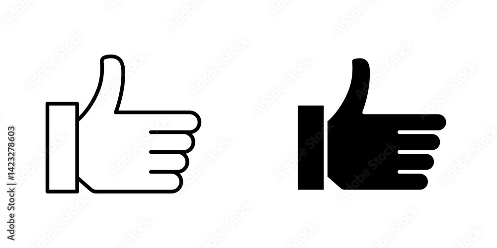 thumbs up icon vector symbol collection on white background. thumbs up icon vector symbol collection on white background.