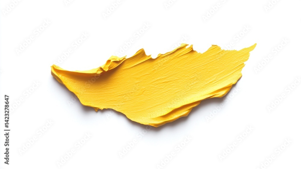 Naklejka premium Bright yellow paint stroke