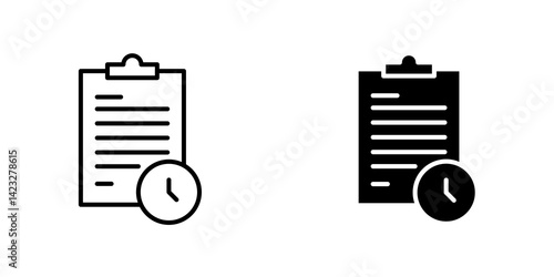 Timesheet icon vector symbol collection on white background.