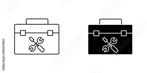 Toolbox icon vector symbol collection on white background.